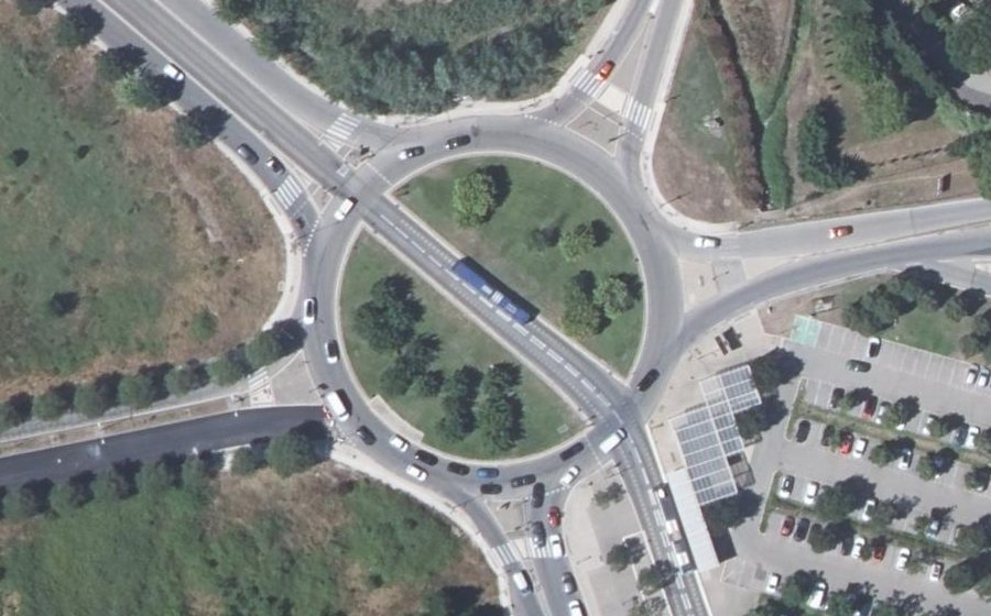 Vue aérienne du Rond-Point de la Première Division Française Libre