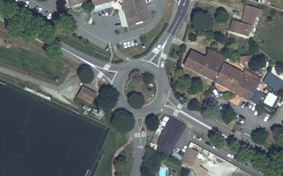 Vue aérienne du Rond-Point de la Grande Barthe