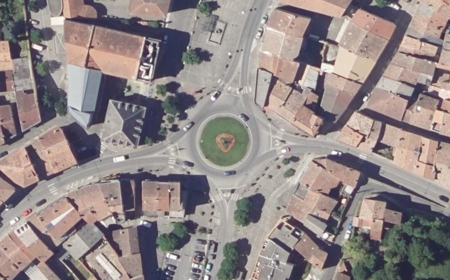 Vue aérienne du Place Albert Gabarrou