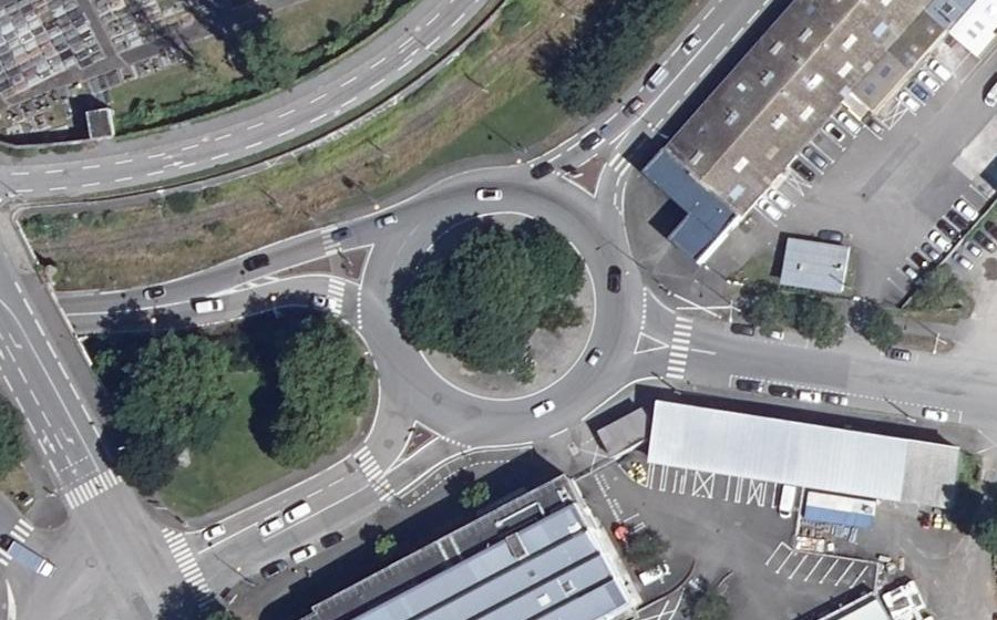 Vue aérienne du Rond-point d' Ecosse