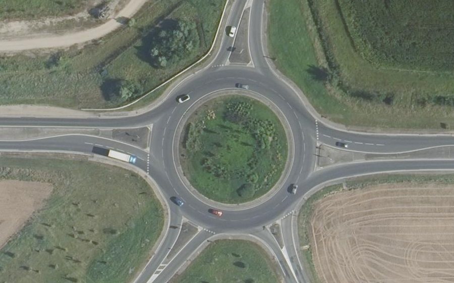 Vue aérienne du Rond-Point Ville-Saint-Jacques