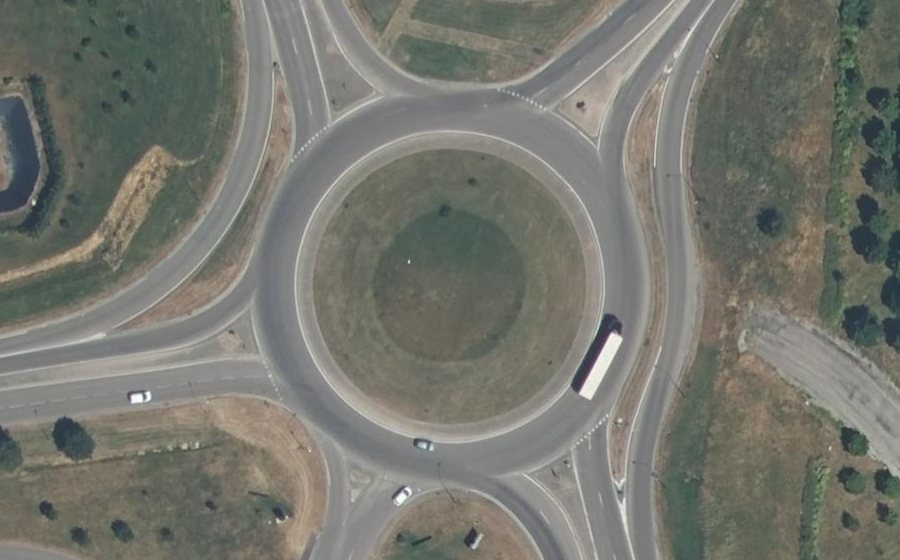 Vue aérienne du Rond-Point Rosa Parks