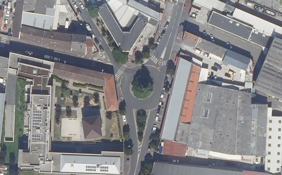 Vue aérienne du Place Jules Verne