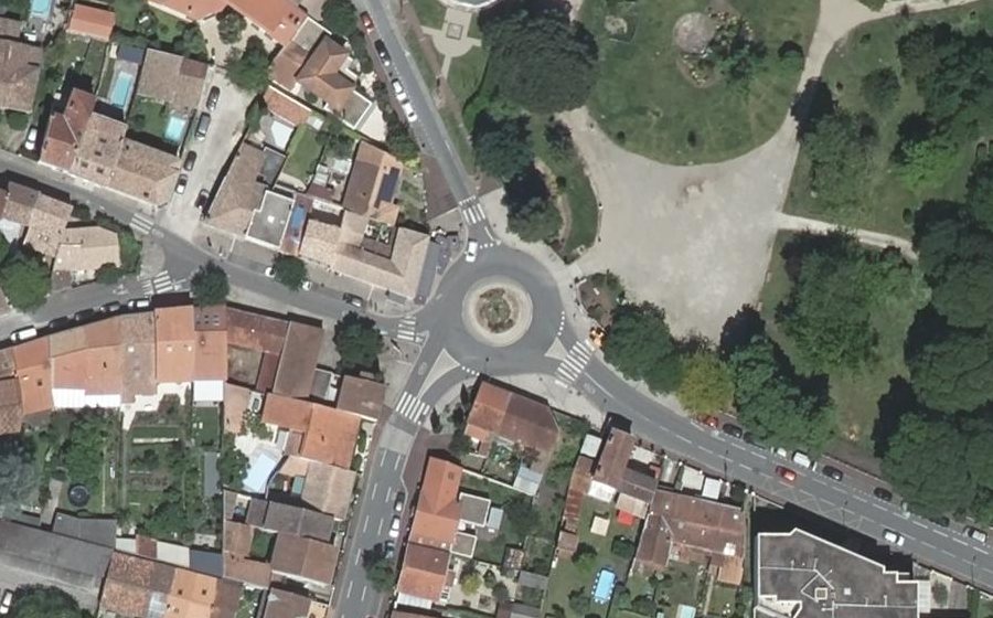 Vue aérienne du Rond-Point de Compostelle