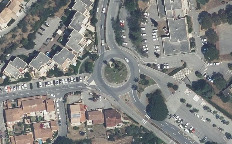 Vue aérienne du Rond-Point de la Roya