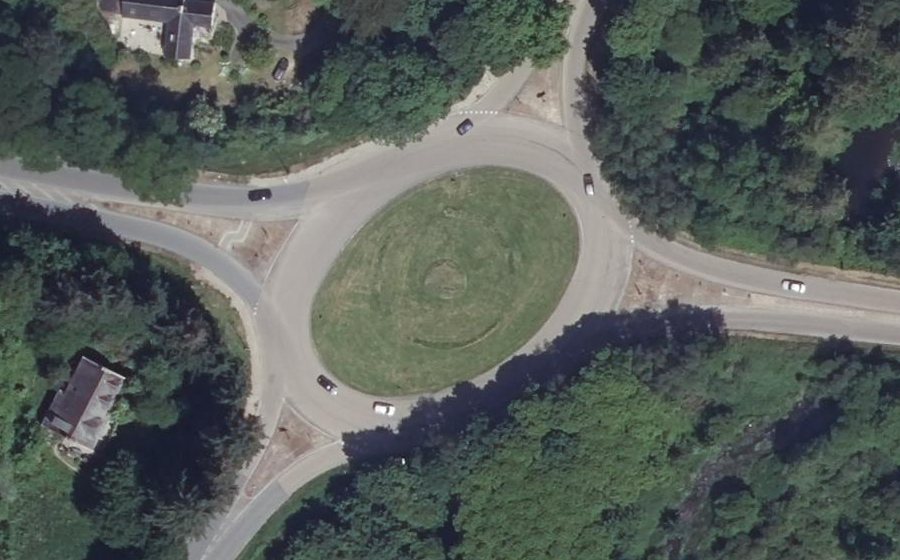 Vue aérienne du Rond-Point de Traon Querret