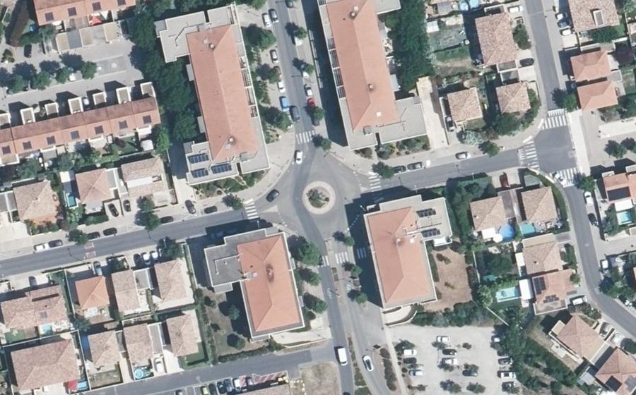 Vue aérienne du Rond-Point de l'Ordre National du Mérite