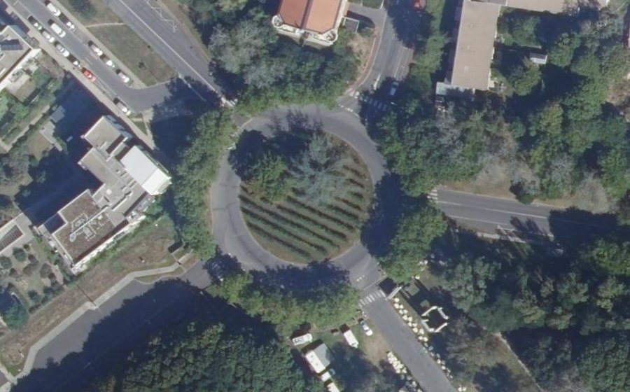 Vue aérienne du Rond-Point du Cèdre