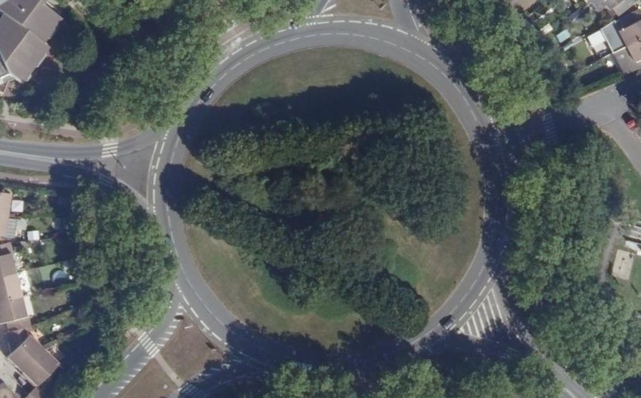 Vue aérienne du Rond-Point du Chêne