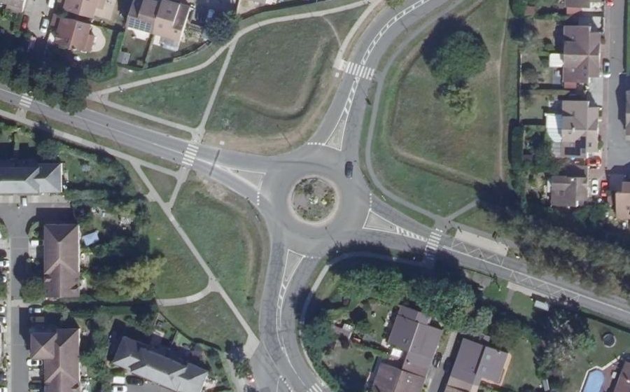Vue aérienne du Rond-Point de la Grande Borne