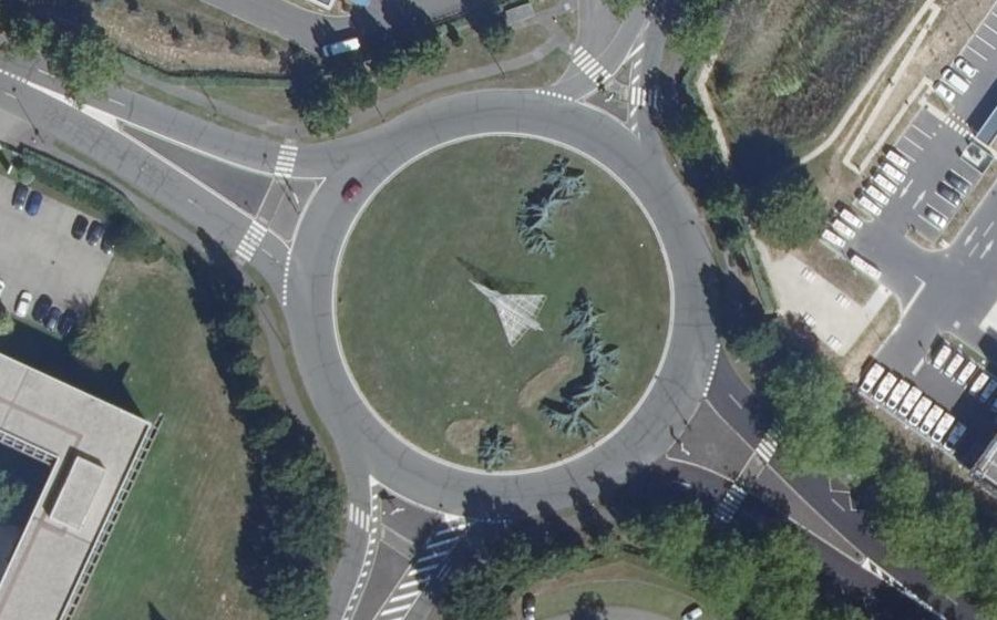 Vue aérienne du Rond-Point de la Résistance