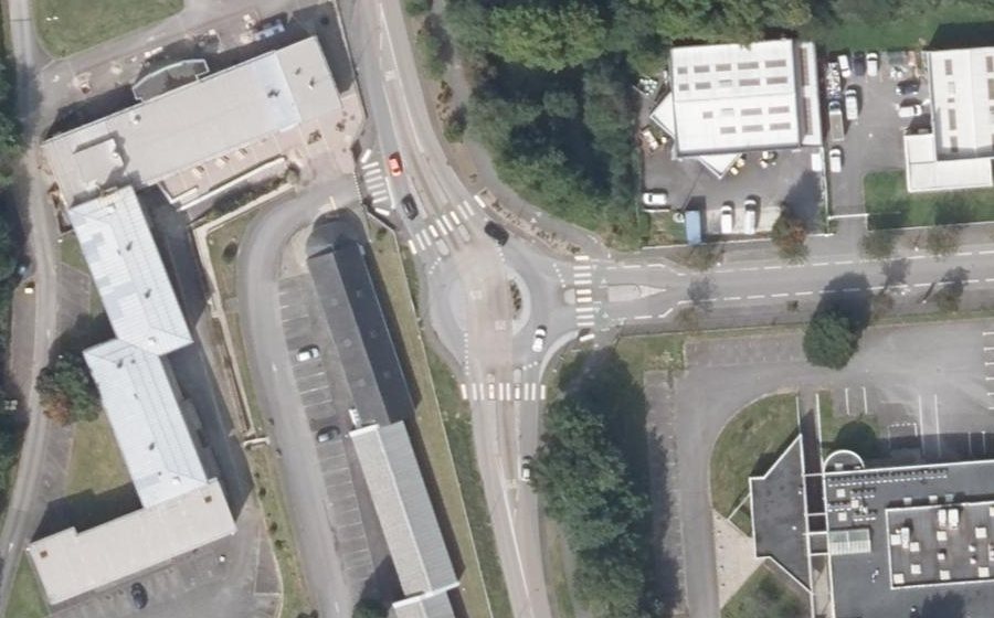 Vue aérienne du Rond-Point de la Cardonnière