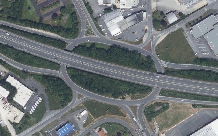 Vue aérienne du Rond-point Porte de l'Auxance