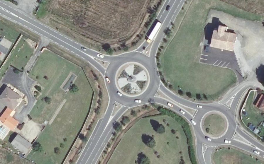 Vue aérienne du Rond-Point André Darrigade