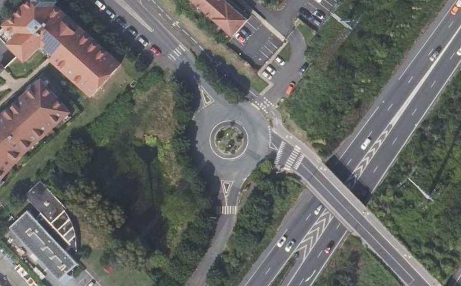 Vue aérienne du Rond-Point Jules-François Dupuis-Delcourt
