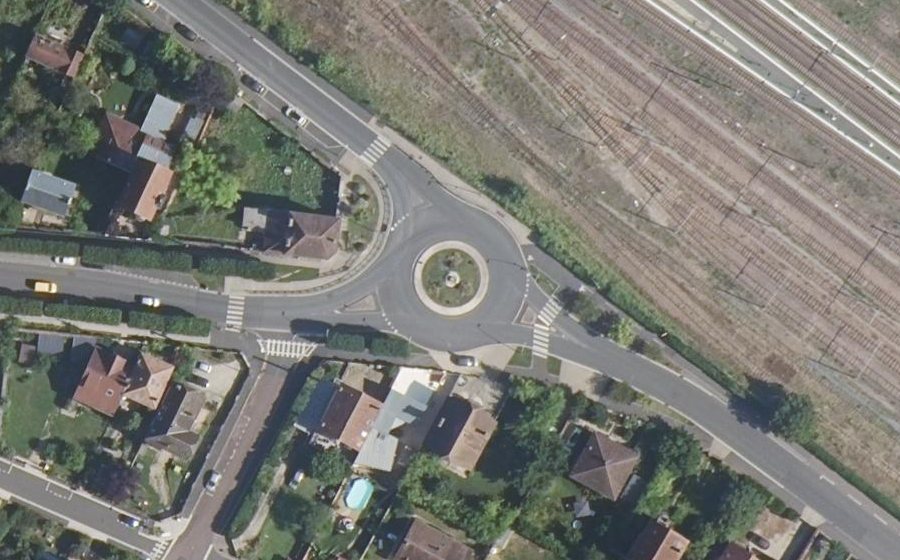 Vue aérienne du Rond-Point de Louny