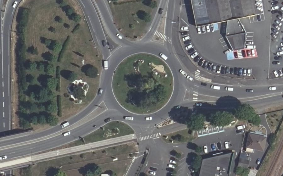 Vue aérienne du Rond-Point du Noble Joué
