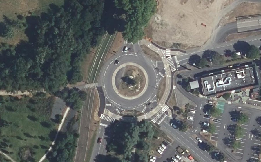 Vue aérienne du Rond-Point Marcel Dassault