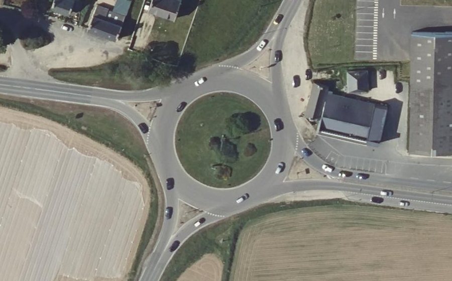 Vue aérienne du Rond-Point de Kergompez
