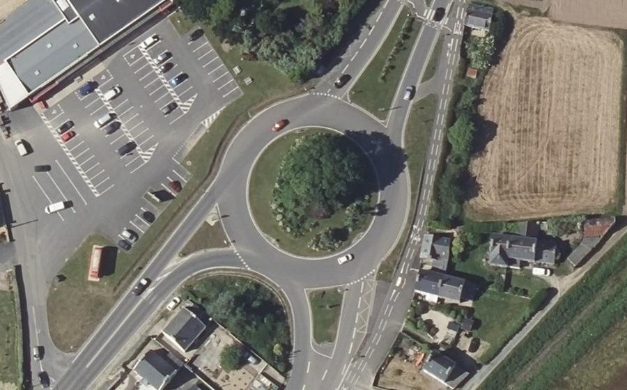Vue aérienne du Rond-Point de la Barrière de la Croix