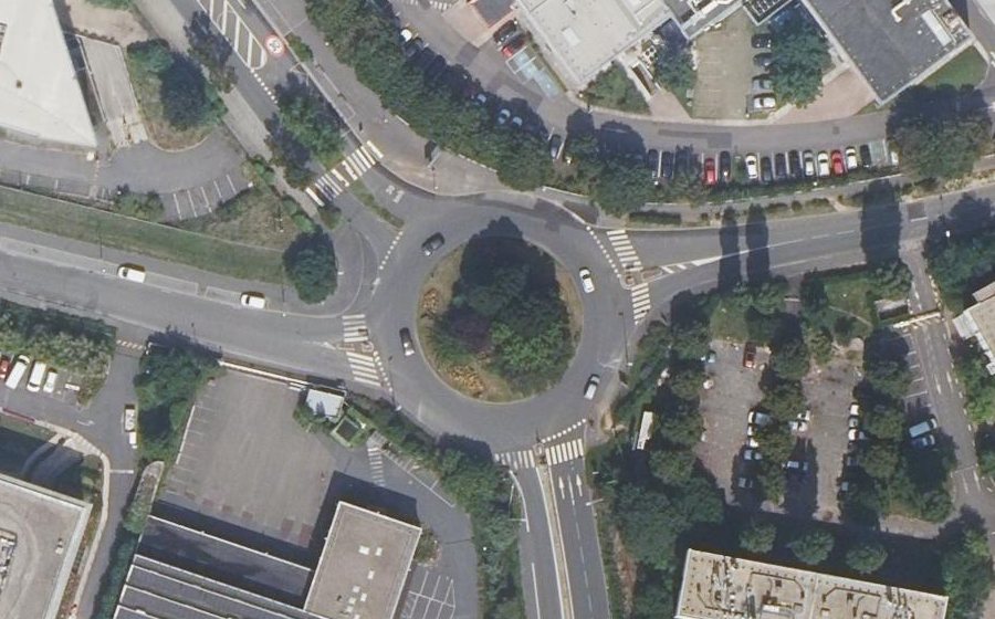 Vue aérienne du Rond-Point Émile Baudot
