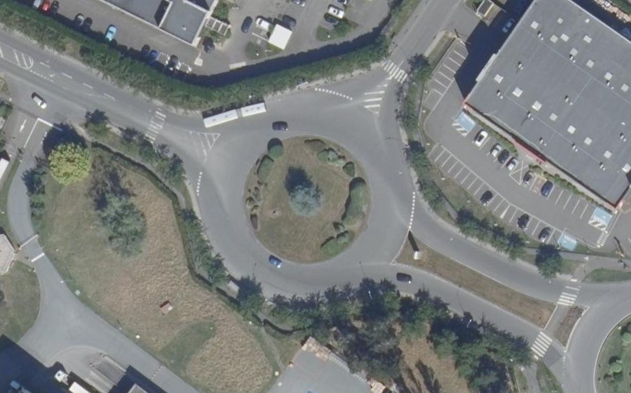 Vue aérienne du Rond-Point Pierre et Marie Curie