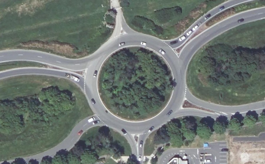 Vue aérienne du Rond-Point de la Paix