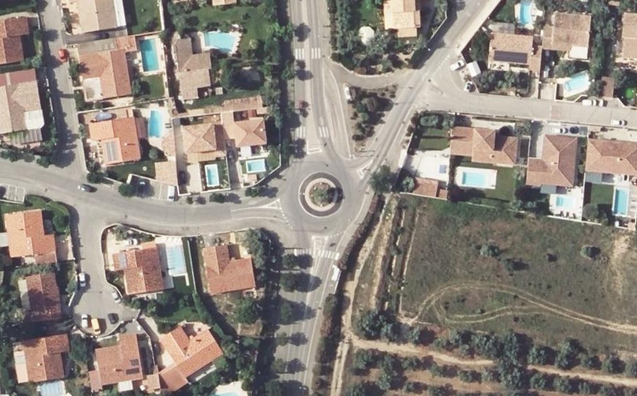 Vue aérienne du Rond-Point de Baone