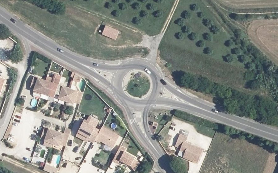 Vue aérienne du Rond-point des Trufficulteurs
