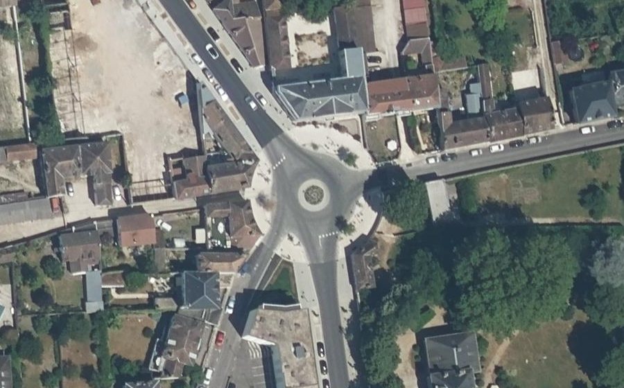 Vue aérienne du Rond-Point de la Demi Lune