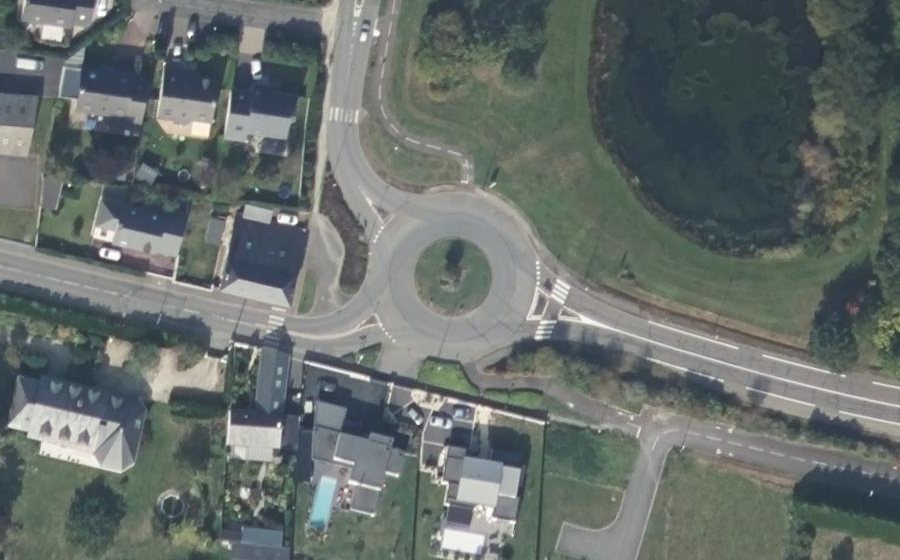 Vue aérienne du Rond-Point de Pont-Péan