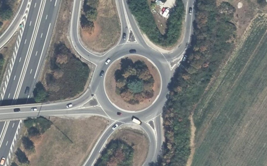 Vue aérienne du Rond-Point des Framboises
