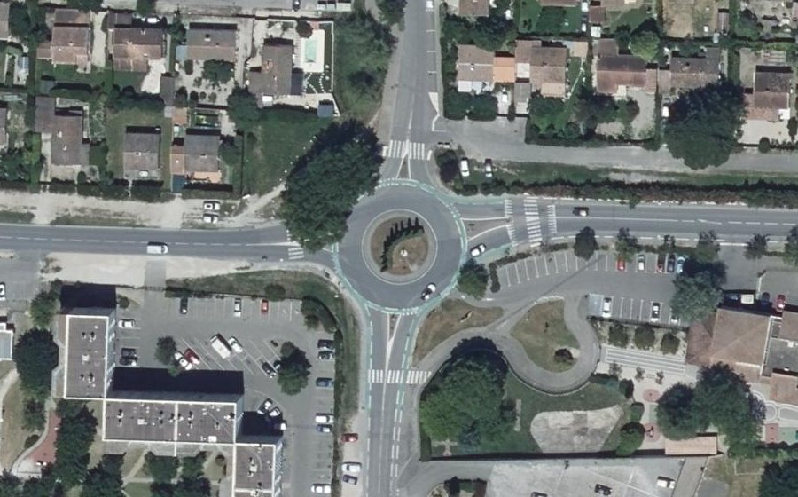 Vue aérienne du Rond-Point René Cassin