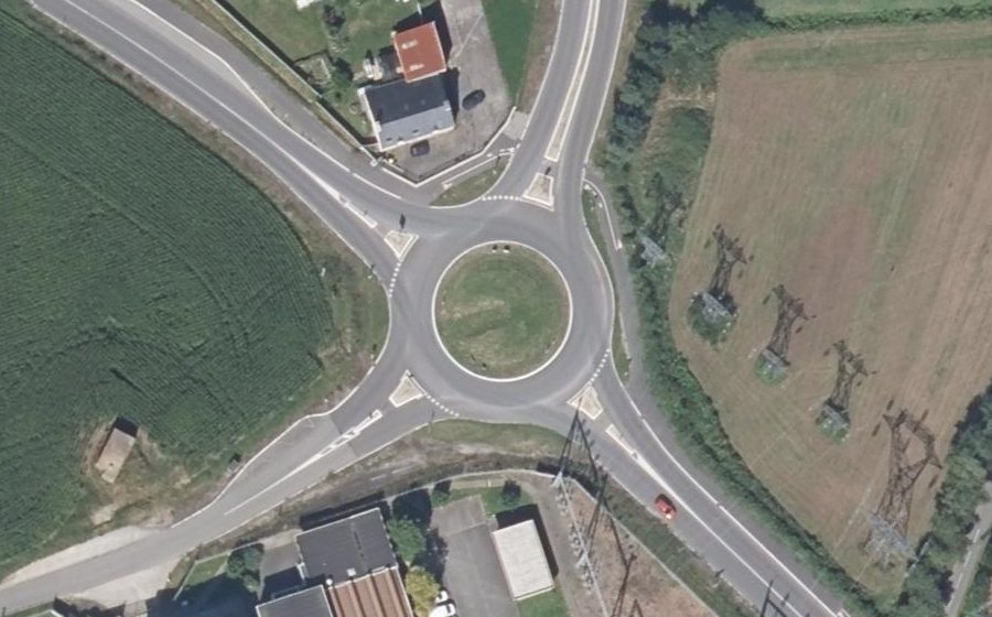 Vue aérienne du Rond-Point du Poteau Rouge