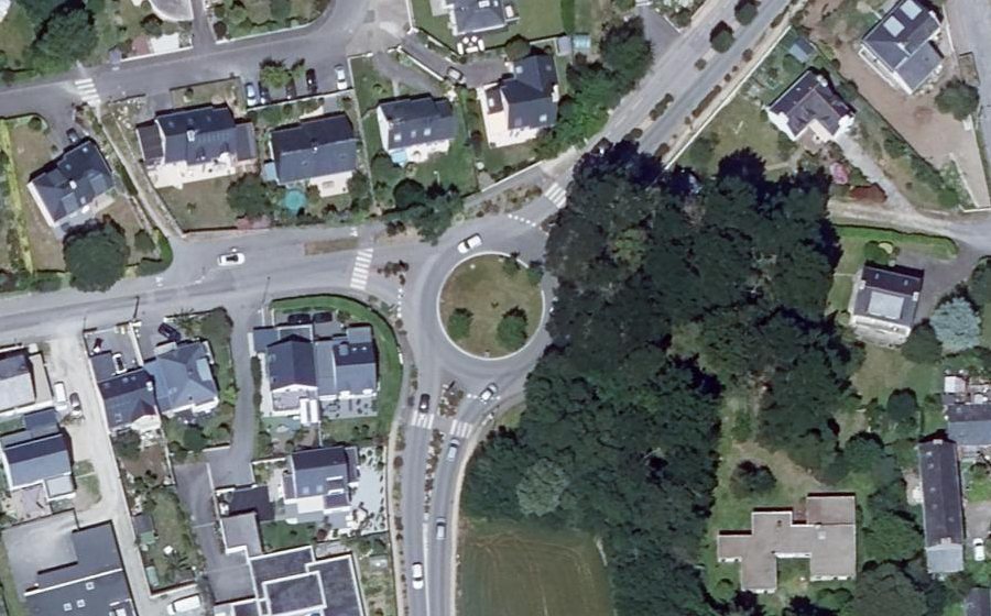 Vue aérienne du Rond-Point de Quéhello le Floch