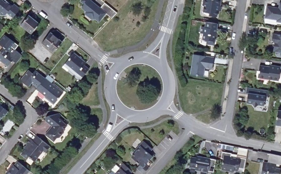 Vue aérienne du Rond-Point du Général Koenig