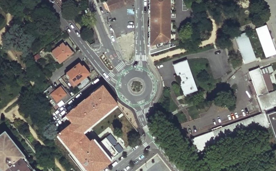 Vue aérienne du Rond-Point Jean Bégué