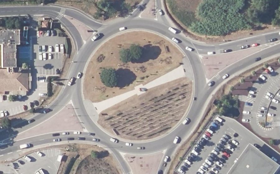 Vue aérienne du Rond-Point des Quatre Chemins
