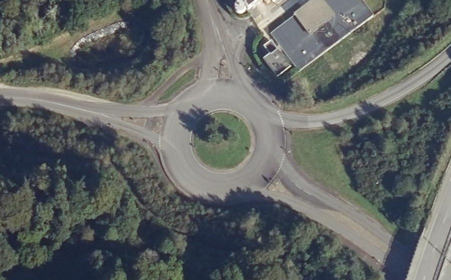 Vue aérienne du Rond-Point du Steïr