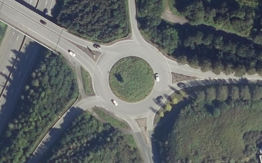 Vue aérienne du Rond-Point de Ti Mamm Doué