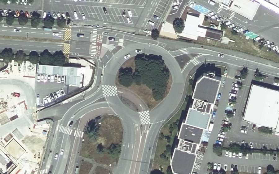 Vue aérienne du Rond-Point de la Crabe