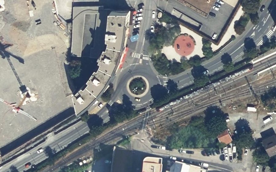 Vue aérienne du Rue de l'Hôtel-Dieu