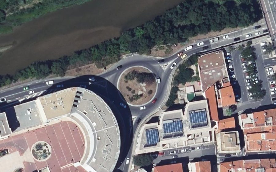 Vue aérienne du Rond-Point Pierre Clostermann