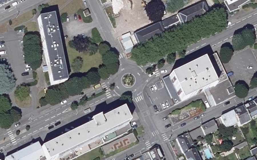 Vue aérienne du Rond-point du Pays de Galles