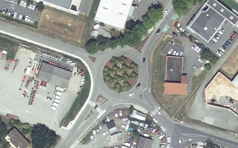 Vue aérienne du Rond-Point de l'Oiseau Blanc