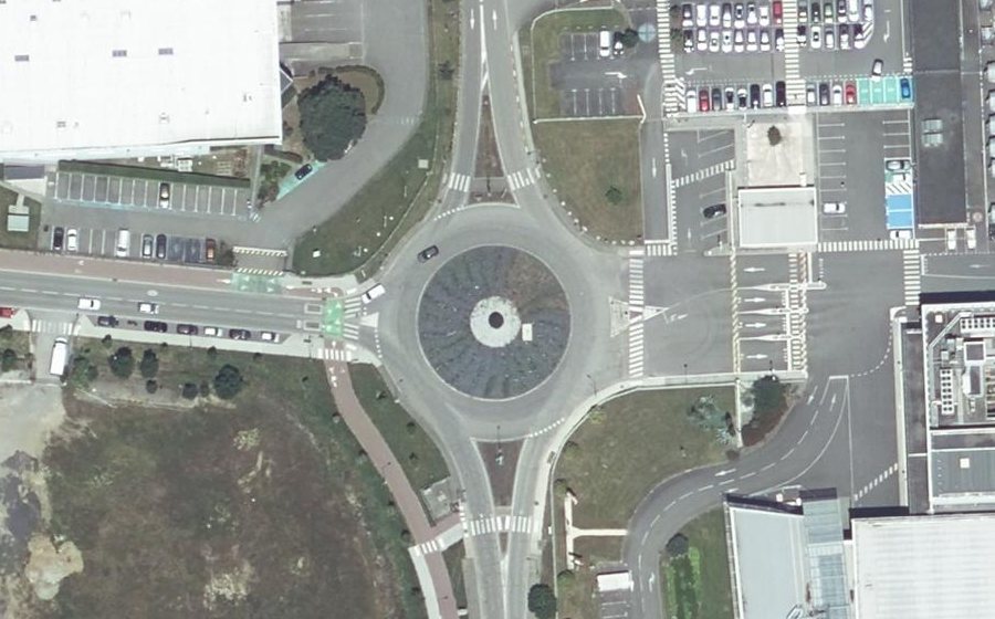 Vue aérienne du Rond-Point de l'A380