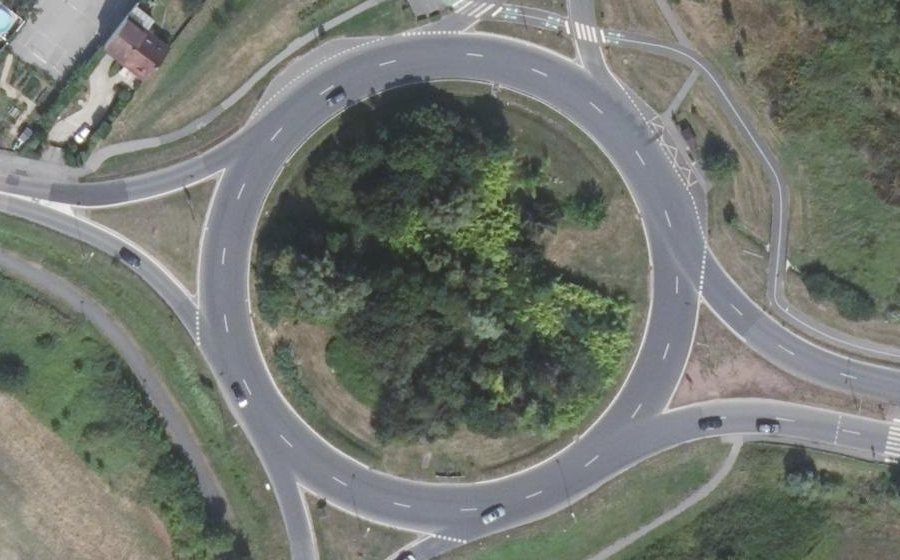 Vue aérienne du Rond-Point la Roche