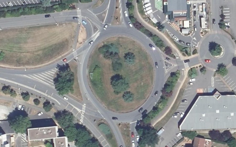 Vue aérienne du Rond-Point Robert Schuman