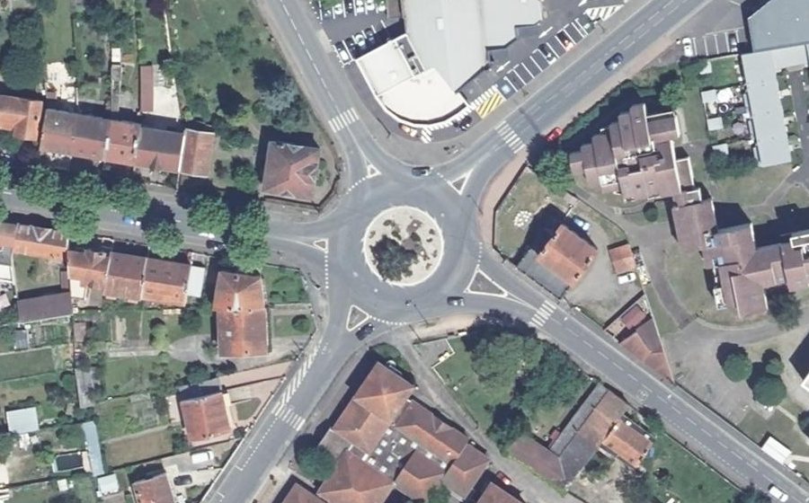 Vue aérienne du Place des Droits de l'Homme