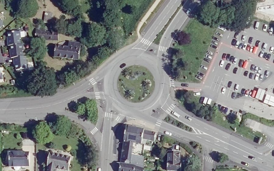 Vue aérienne du Rond-Point de Penfoul